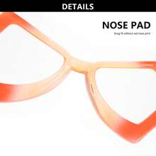 1 pièce Lunettes de lecture à cadre asymétrique et blocs de couleurs, avec charnières en métal de haute qualité, convient pour le port quotidien des femmes - Blanc - Voir 7