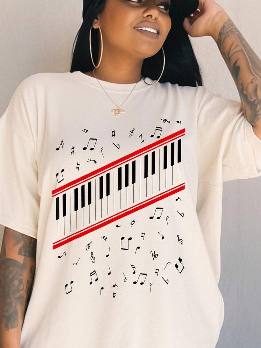 playeras de hombre camisas para hombre playera de hombre camisas de hombre ropa de hombrePiano Shirt, Beat It T-Shirt, Piano Music Notes, Beat It Youth T-Shirt, Piano & Music Notes, Gift For Fan Tee Kids Unisex Tee camisa de hombre playeras playeras para hombre sudadera para hombre conjuntos de hombre y2k - Blanco - Ver 1