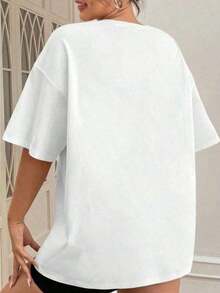permeabilityCamiseta de Novia, Camiseta Divertida para Despedida de Soltera, Regalo para Despedida de Soltera, Camiseta de Compromiso, Camiseta de Futura Novia, Camiseta de Algodón 100%, Camiseta de Manga Corta Oversize de Algodón Grueso Clásico, Camiseta con Estampado Gráfico, Top Casual de Manga Corta para Mujerspacious - Blanco - Ver 2