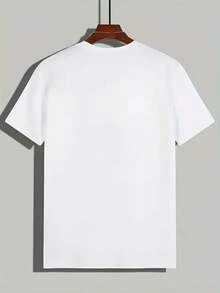 Camiseta de Hombre Negra con Estampado Tropical de Palmeras - Camiseta Casual de Cuello Redondo 100% Algodón con Diseño de Playa Naranja y Blanco - Camiseta Ligera de Verano para Vacaciones, Ropa Casual - Esencial Diario Transpirable, Camiseta de Playa, Material Semitransparente - Negro - Ver 2