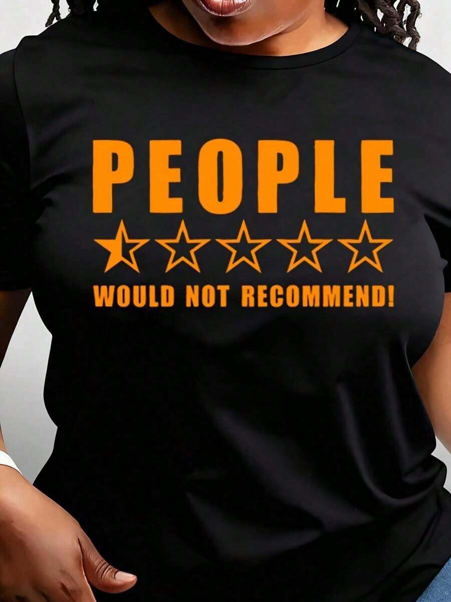 Camiseta Divertida con Calificación de Una Estrella, Camiseta de Humor para Adultos, Camiseta Sarcástica para Adultos, Camiseta con Gráficos Retro, Camisetas Estéticas para Mujeres - Negro - Ver 1