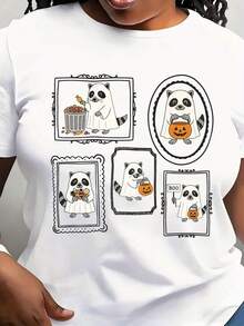 Camiseta de Mapache para Halloween, Camiseta de Mapache Fantasma, Camiseta de "Truco o ", Camiseta Retro de Mapache, Camiseta de Fantasma Adorable, Regalo para la Temporada de Halloween - Blanco - Ver 6