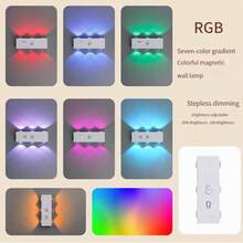 1pc Motion Sensor Night Light, Magnetic Wall Lamp, Detachable Wall-Mounted Lighting With Camera, Upward And Downward Lighting, USB Rechargeable LED Light, Wireless Stair Light, Indoor Wooden Wall Lamp - one-size - View 13