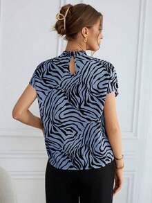 Camisa de mujer con estampado de leopardo, de verano, de manga ancha, para uso diario - Multicolor - Ver 2