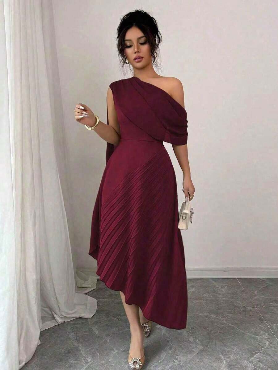 Women Midi Dresses - Bordeaux - View 1