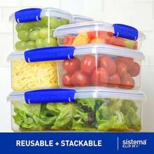 Sistema Klip It colección Rectángulo contenedor de almacenamiento de alimentos 33.8 oz/4.2 tazas Transparente 1 - Transparente - Ver 3