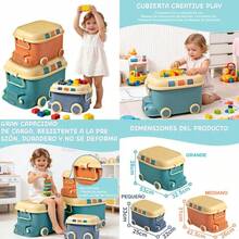 Cestas de Almacenamiento, Caja de Juguetes para Niños, 3 Piezas Juguetero Organizador Infantil, con Ruedas y Asas, Cestas de Organizadoras de de Apilable para Ropa Juguetes, para Niños, Niñas - Multicolor - Ver 1