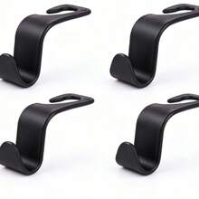 4pcs Black Car Seat Back Hooks - A - View 4