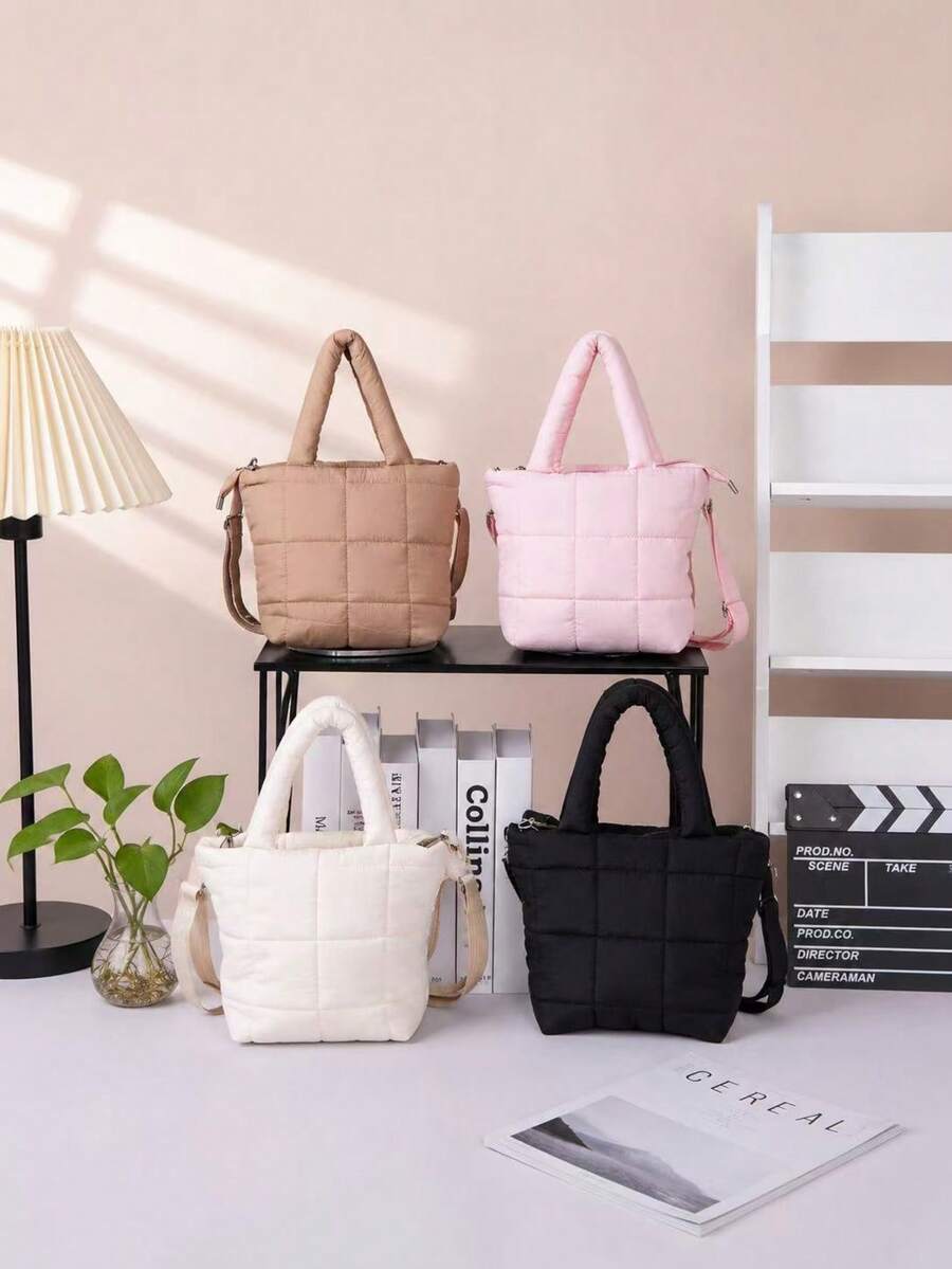 Einfarbige Mini Chic & Frische Leinentasche, Umhängetasche, Plüsch-Geldbörse für Teenager, lässige Schultertasche mit verstellbarem Riemen und Rautenmuster Design. Geeignet als Valentinstag- oder Neujahrgeschenk für Mädchen. Größe 20x30cm, z.B. für täglichen Casual-Ausgang, Valentinstag-Geschenk, Date und Neujahrgeschenk. Sie kann ein Handy, Lippenstift und Münzen aufnehmen.