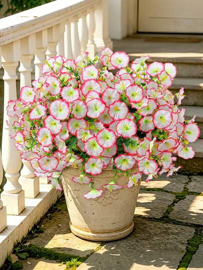 5/15 Pcs 12.99in Artificial Spring & Summer Bouquet For Home Decor, Faux Morning Glory Flowers, Realistic And UV Resistant. Suitable For Wedding Floral Arrangement, Bridal Bouquet, Home Decoration, Indoor And Outdoor Decor, Garden Layout And Wall Decoration, All Season Applicable.