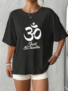 Women'S Casual Crew Neck Sweatshirt With Just Brea_2-3Pure-Cotton - Negro 1 - Ver 4