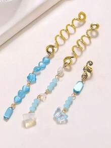 3 chiếc vòng tóc trang trí đá phong cách Boho cho nữ, dùng trang trí tóc, kẹp tóc, kẹp càng cua - Nhiều màu - Xem 14