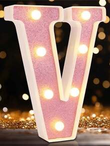 16cm 白色發光 A-Z LED 字母燈，電池供電，臥室裝飾字母夜燈，婚禮裝飾，生日派對裝飾，女孩房/兒童房裝飾字母燈，節日居家酒吧裝飾字母燈，字母燈 - 21cm粉紅色 - 查看 46