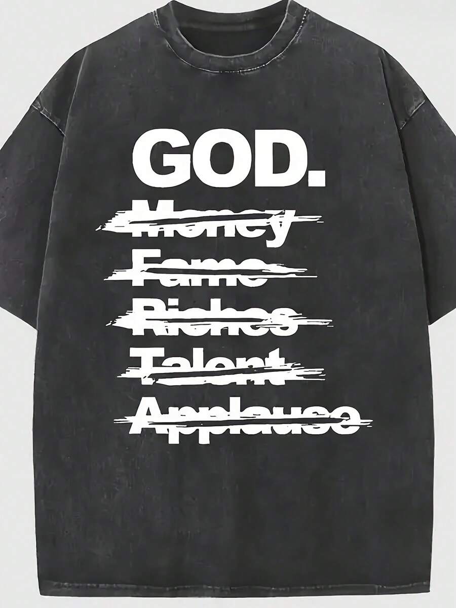 Camiseta casual vintage cómoda y lavada para mujer, camiseta de manga corta con cuello redondo,% algodón lavado y versátil para hombre, adecuada para uso diario y atuendos de, estilo unisex. - Negro - Ver 1