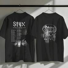 Styx World Tour 2026 T-Shirt Retro Rock Band Concert Merch - Black - View 1