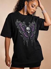 Camiseta de manga corta con cuello redondo suave y casual de verano para mujer, tops para salir, algodón, vintage, estilo callejero europeo y americano, casual deportivo, estilo unisex, estilo casual urbano, tops bonitos, Gen Z, curvy, ropa Y2K, camisetas divertidas, tops para damas, conjuntos de vacaciones para mujer, top lindo, camiseta gráfica, conjuntos de primavera, camisetas holgadas, ropa de calle retro, estilo de los 90, estilo de los 2000, subcultura, top negro, tops blancos, atuendo de fiesta de los 90. Negro - Negro - Ver 2