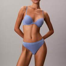 Calvin Klein Calvinlein Bonded Flex Thong Underwear  Women  Panties QD3958 - Hoa tulip xanh - Xem 2