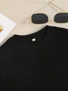 1 Piece (T-Shirt), Valentine's Day Gift T-Shirt For Nurses - Casual Black Nurse Thank You T-Shirt, Red And White Heart Design, Plus Size, Machine Washable, Suitable For Spring, Summer And Autumn, Nurse T-Shirt. - 黑色 - 查看 3