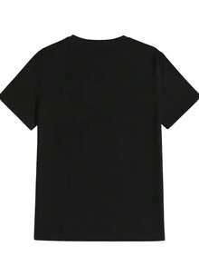 1 Women's Blouse, Beautiful Blouses For Women, Women's Clothing Sets, Ripped Bear 180G, Black And White Bear Grunge Print, High Quality Print, Round Neck, Basic Loose Fit, Breathable, Versatile, Machine Washable, Comfortable, Size S ~ 3XL, Ideal For Casual Daily Wear, Sports, Summer Essential. - 黑色 - 查看 4