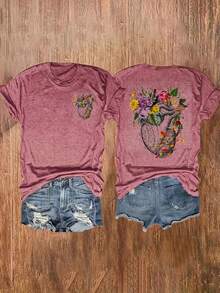 Camiseta de manga corta estilo coreano para mujer, diseño elegante y ajustado. - Blanco - Ver 8