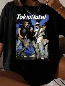 Camiseta versátil 2026Vintage Tokio Hotel Band T-Shirt_ Unisex Distressed Graphic Tee Unisex Streetwear Outfit,Camisetas para hombre, camisetas para mujer, estampados de anime, ropa imprescindible para apoyar el Mundial, camisetas gráficas para niños, adecuadas para el uso diario, camisetas para hombre, camisetas con temática de verano de 2026 - Negro - Ver 6