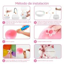 Kit arco para globos, ajustable soporte para globos, arcos Flexible de Soporte, columna de globo aro de globos estructura para globos de fiesta decoración para Bodas, Cumpleaños No Incluye Globos - blanco - Ver 2