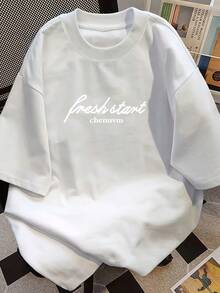 Women's Short-Sleeved T-Shirt, Round Neck, Versatile, Summer, New Fashion, Ins Top T-Shirt - White - View 1
