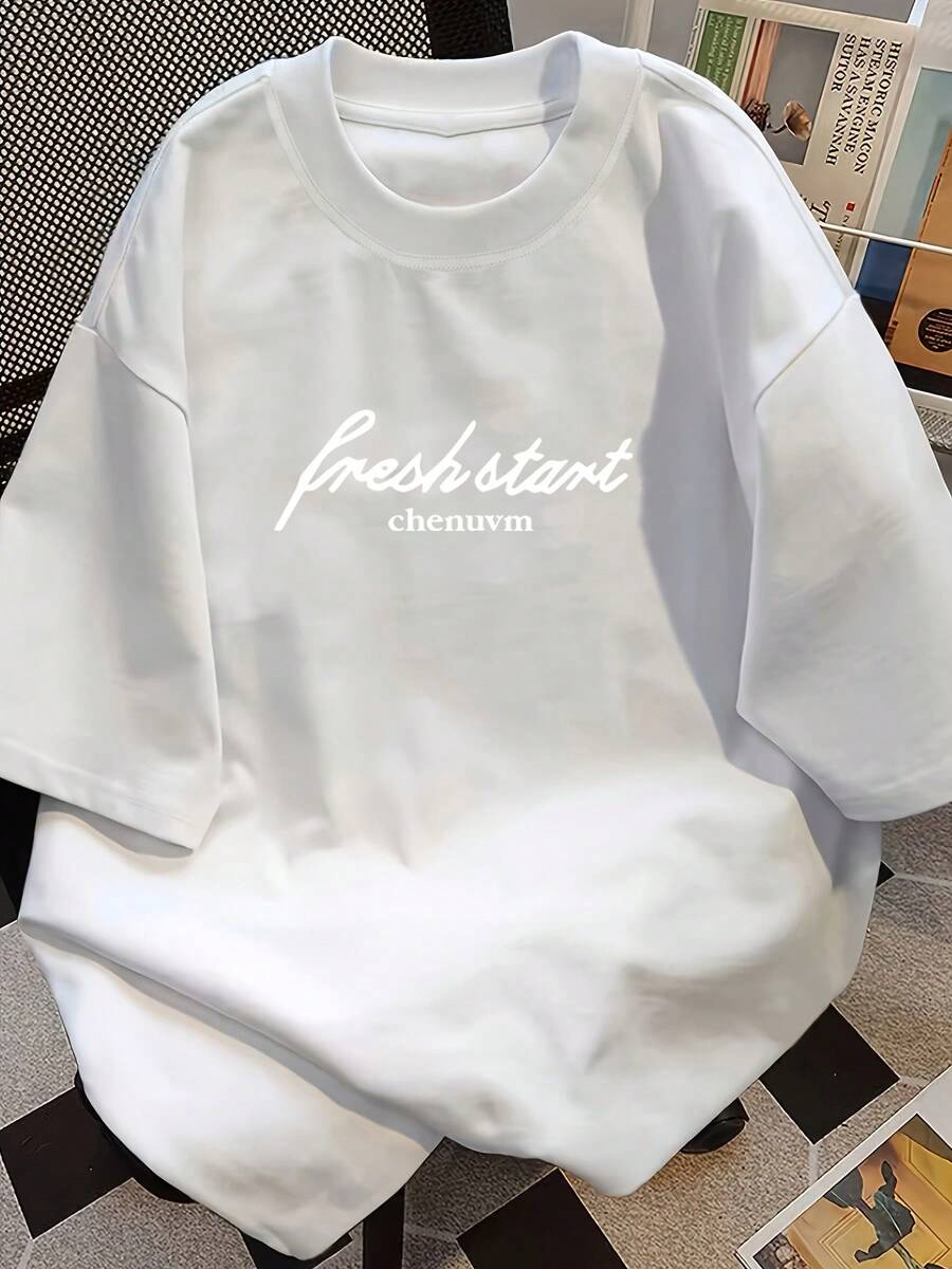 Women's Short-Sleeved T-Shirt, Round Neck, Versatile, Summer, New Fashion, Ins Top T-Shirt - White - View 1