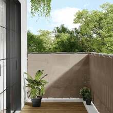 vidaXL Brise-vue pour balcon, revêtement de balcon avec œillets et corde, imperméable, pour balcon et terrasse, 90 x 800 cm, taupe, 100 % polyester Oxford - brun grisâtre - Voir 32