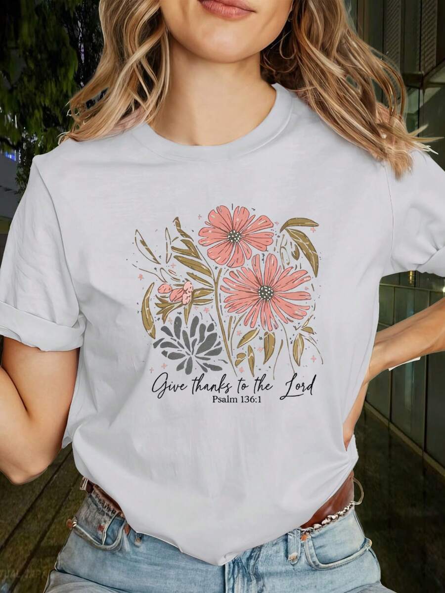 Camiseta de mujer cómoda y elegante con el estampado "Gracias, Señor Salmo 130:5". Perfecta para combinar atuendos con amigos, es holgada, informal, a la moda, versátil, cómoda y agradable al tacto. Presenta un diseño de cuello redondo tipo pullover. Estampado personalizado, ideal para combinar atuendos con amigos, es holgada, informal, a la moda, versátil, cómoda y agradable al tacto. PGWX - Blanco - Ver 1
