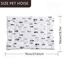 1pc Soft Pet Bed Cushion, Washable Paw Print Design, Suitable For Small/Medium/Large Dogs, Reversible Dog Crate Mat, Cat Bed, 4-Season Use - Multicolor - View 6