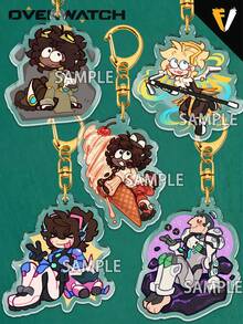 Móc khóa OVERWATCH, Móc khóa OVM, Mercy, DVA, Venture, Sigma, Ice Venture, Hàng hóa lưu niệm dành cho người hâm mộ trò chơi, Móc khóa hai mặt, Móc khóa sưu tầm, Móc trang trí túi xách, Phụ kiện xe hơi, Quà tặng ngày lễ, Quà tặng sinh nhật - Nhiều màu - Xem 2