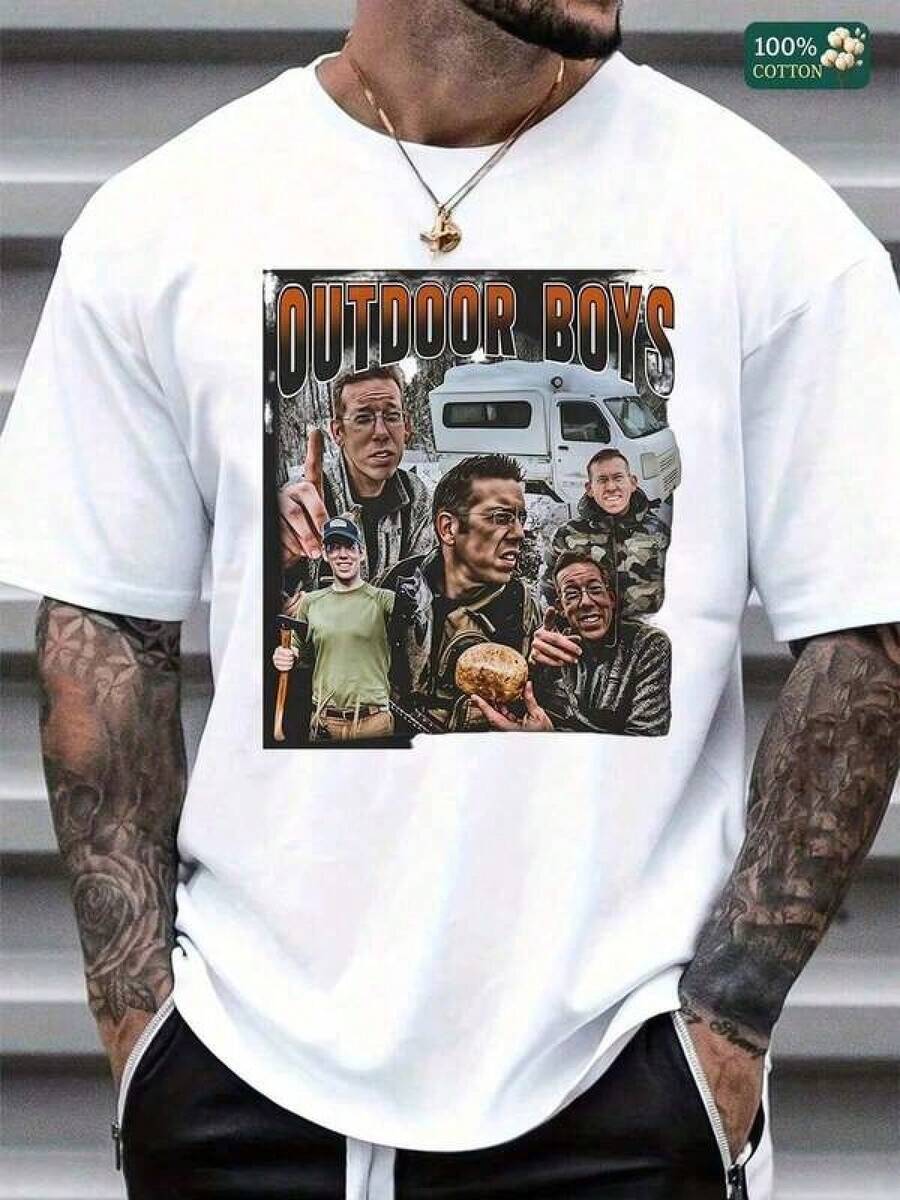 Nueva camiseta Y2K 2026Men's Vintage Outdoor Retro 90s Graphic T-Shirt Heavyweight Cotton Printed Short Sleeve Crew Neck Casual Daily Oversized Fit Hip Hop Grunge Style Summer Essential Gift For Adventure Lovers,Camisetas infantiles, artículos para el Día de San Valentín, conjuntos para padres e hijos, camisetas con temática del Día de San Valentín, camisetas estampadas para hombres y mujeres, camisas, camisetas con emojis populares. - Blanco - Ver 1