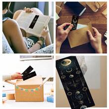6/12/24pcs Mysterious Planet/Star Themed Bookmarks/Index Cards/Decorative Cards, Random Assorted Styles, Paper Art Bookmarks For Books, Novels, Textbooks - Rectangle - View 7