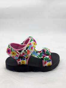 Sandal Olahraga Anak Unisex Sederhana yang Dapat Diatur dengan Perekat Velcro, Sandal Datar Kasual Luar Ruangan, Pantai, Ringan, Nyaman, dengan Ujung Terbuka dan Anti Selip - Berwarna merah muda - View 7