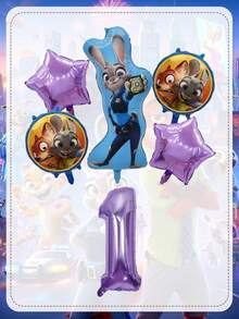 Disney Bộ bóng bay số chủ đề Zootopia, bóng bay hình Judy Hopps & Nick Wilde cho các dịp sinh nhật quan trọng, nâng tầm trang trí sinh nhật cột mốc của bạn với bộ bóng bay chủ đề Zootopia sống động này, gồm hai bóng bay tròn hình chân dung Judy & Nick, hai bóng bay hình ngôi sao màu tím và một bóng bay số màu tím ánh kim tùy chọn. - Bóng bay - Xem 4