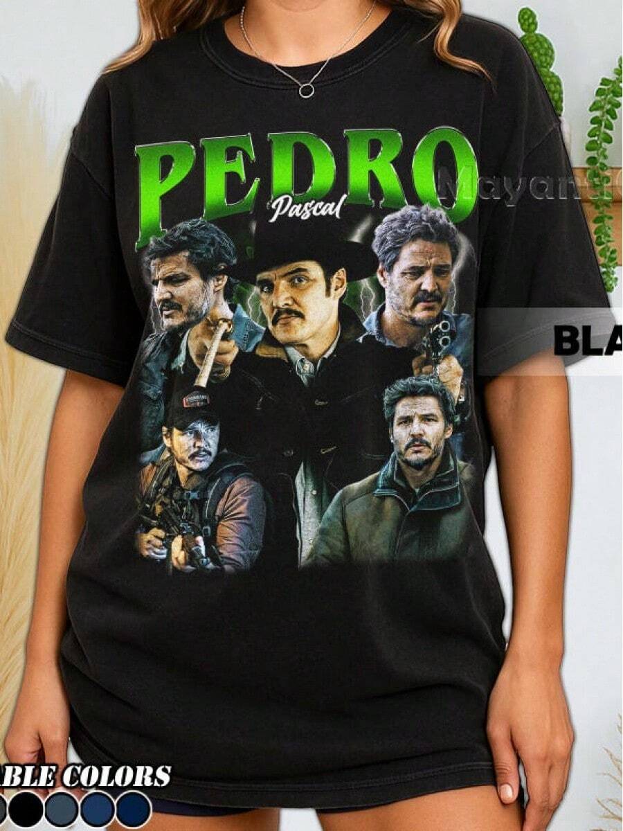 Camiseta Retro de los 90 de de Pedro Pascal, Camiseta Fan Bootleg de Pedro Pascal "Pero papá, lo amo", Regalo paraujeres y Hombres - Negro - Ver 1