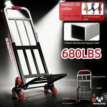 Heavy-Duty Folding Handcart With Stair-Climbing Wheels, Weighing 220/450/680LBS, Compact Folding Shopping Cart With Large Load Capacity, Suitable For Home, Warehouse, Grocery Shopping, Moving - Space-Saving Design - For Material Handling - 查看 1