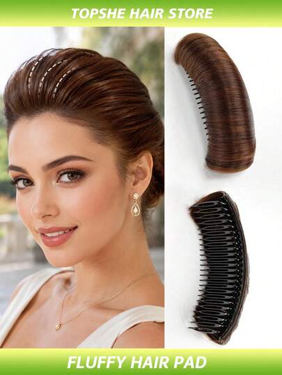 Synthetic Lrrvisible Fluffy Hair Pad Wig Cushion Comfortable HighTemperature Fiber Insert CombIncrease Hair DIY Styling Lnsert Hair Pad Hair Accessories