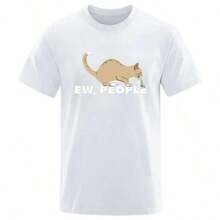 Camiseta informal de mujerEw People Funny Vomiting Cat T-Shirt Women Hip Hop Quality Clothing Fashion Tshirts Tops Tee Loose Tshirt Graphic T Shirts Y2K,Camisetas para hombre, camisetas para niños, camisetas con estampado de gatos y perros, camisetas para uso diario, camisetas de apoyo a la Copa del Mundo, camisetas de la Copa del Mundo 2026, camisetas estampadas, ropa de Pascua, - Blanco - Ver 7