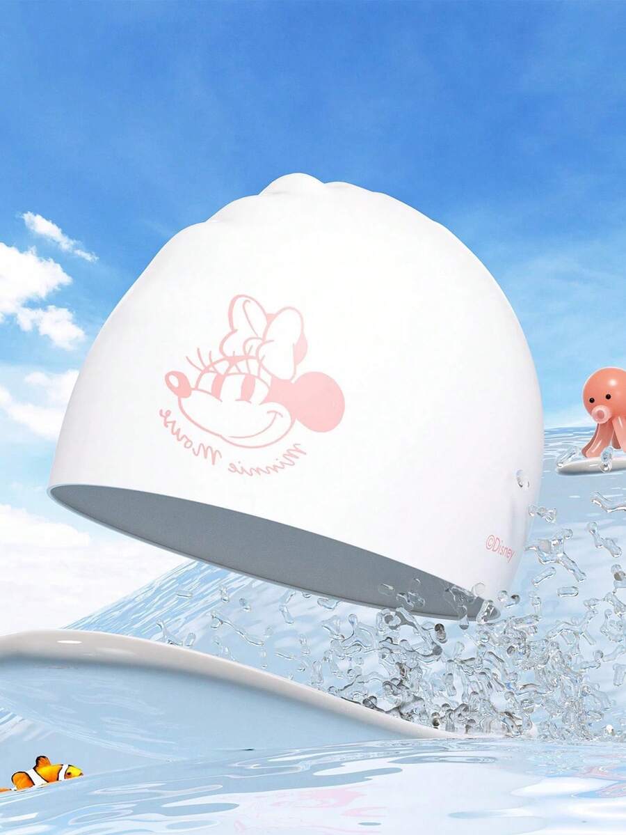 1 chiếc mũ bơi silicon hình chuột Minnie của Disney, chống thấm nước, bảo vệ tai, không làm rụng tóc, mũ bơi silicon in hình hoạt hình dành cho người lớn. - A - Xem 1