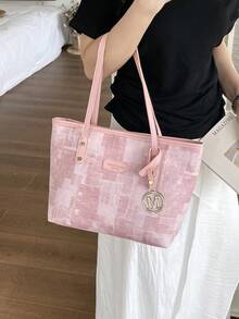 Tas Tote Bahu Wanita Mewah dan Serbaguna Model Terbaru - Berwarna merah muda - View 8