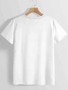 Women's White Short-Sleeved T-Shirt With Sunflower And Butterfly Print - Casual Round Neck Top Suitable For Blouses | Machine Washable Summer Casual Wear Suitable For Warm Weather, Short-Sleeved T-Shirt Without A Round Neck - 白色的 - 查看 2
