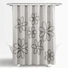 Decor exuberante decoración Ruffle Flor Cortina de Ducha, 72" x 72", Color - blanco - Ver 6