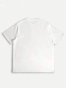 Camiseta Casual de Manga Corta con Cuello Redondo y Estampado de Mariposas, Ideal para el Verano, Simplifica las Opciones de Vestimenta Diaria - Blanco - Ver 2