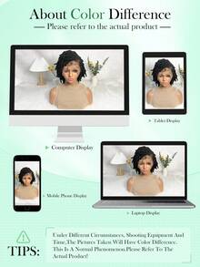 New Fashionable African Curly Lace Front Wig, Handwoven Unique Coily Hairstyle, Goddess Gift - 彩色 - 查看 10