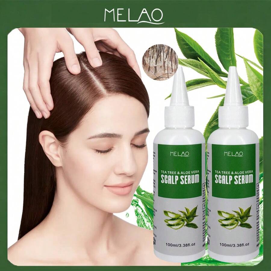 2瓶装 MELAO 茶树芦荟头皮精华液 100ml，清爽舒缓头皮护理，滋润滋养头皮，令头皮洁净、清新、舒适，适合所有发质 - 2個 - 查看 1