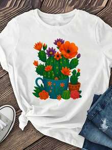 Camiseta de Mujer Estilo Coreano con Diseño de Arte Asiático de Tinta - Camiseta Blanca de Cuello Redondo y Manga Corta con Diseño de Rostro Geométrico y Onda Coreana (Hallyu), Top Casual de Elasticidad Media para Todas las Temporadas, Lavable a Máquina, Moda Coreana Minimalista - Blanco - Ver 6