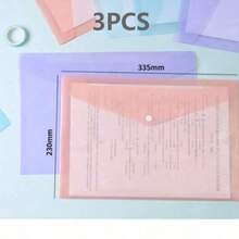 10/8/5/1pcs A4 Plastic Document Folders - Thickened File Folders, Transparent Snap Button Data Student File Storage Bags, A4 File Folders, PP Transparent Plastic Snap Button File Bags, Plastic File Folders, Macaron Color Waterproof Data Bags, Office File Folders | Fashionable File Storage | Waterproof PP Material Suitable For Students And Office Use - Multicolor - View 14