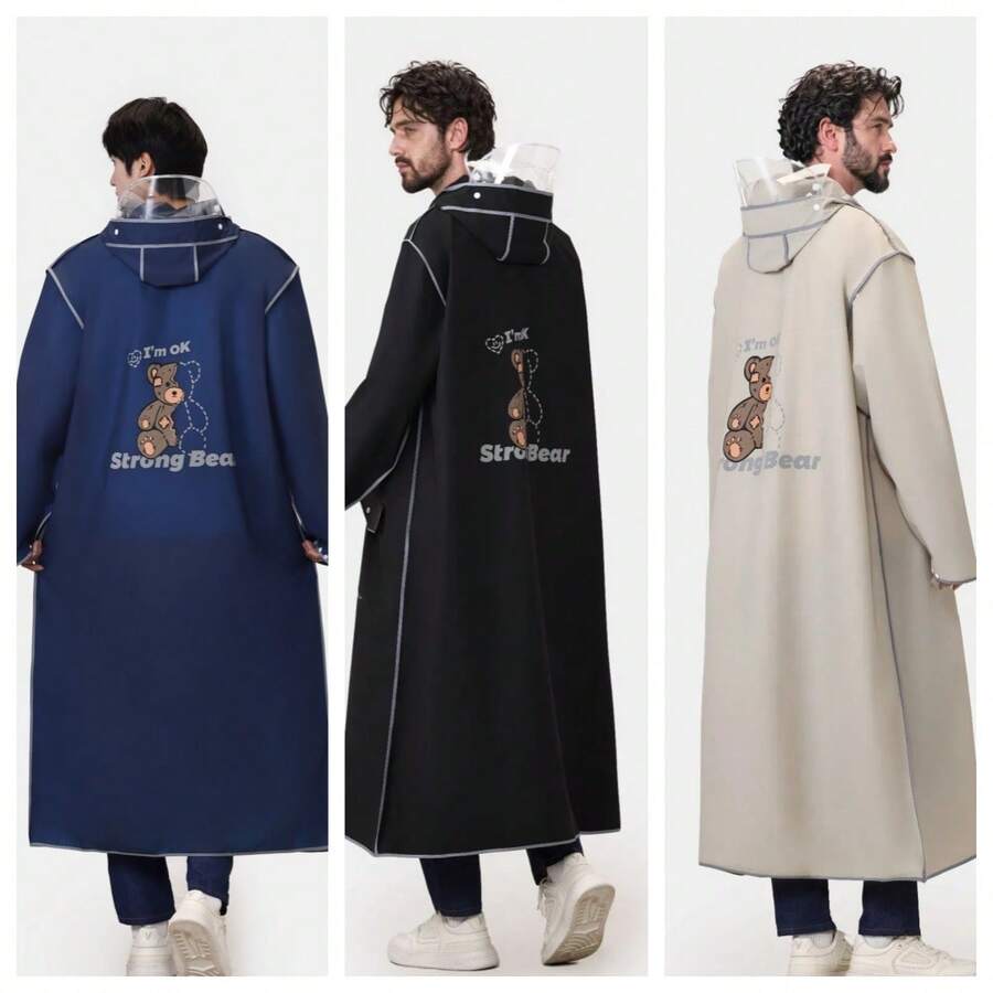 Men's 1pc Long Full-Body Raincoat, Waterproof Windbreaker For Cycling, Adult New Style - Men's Raincoat - View 1